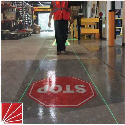 Proquai Industrie assure la sécurité de vos engins et personnes en milieu indusitriel grâce à la technologie de projection au sol LED de panneaux de signalisation